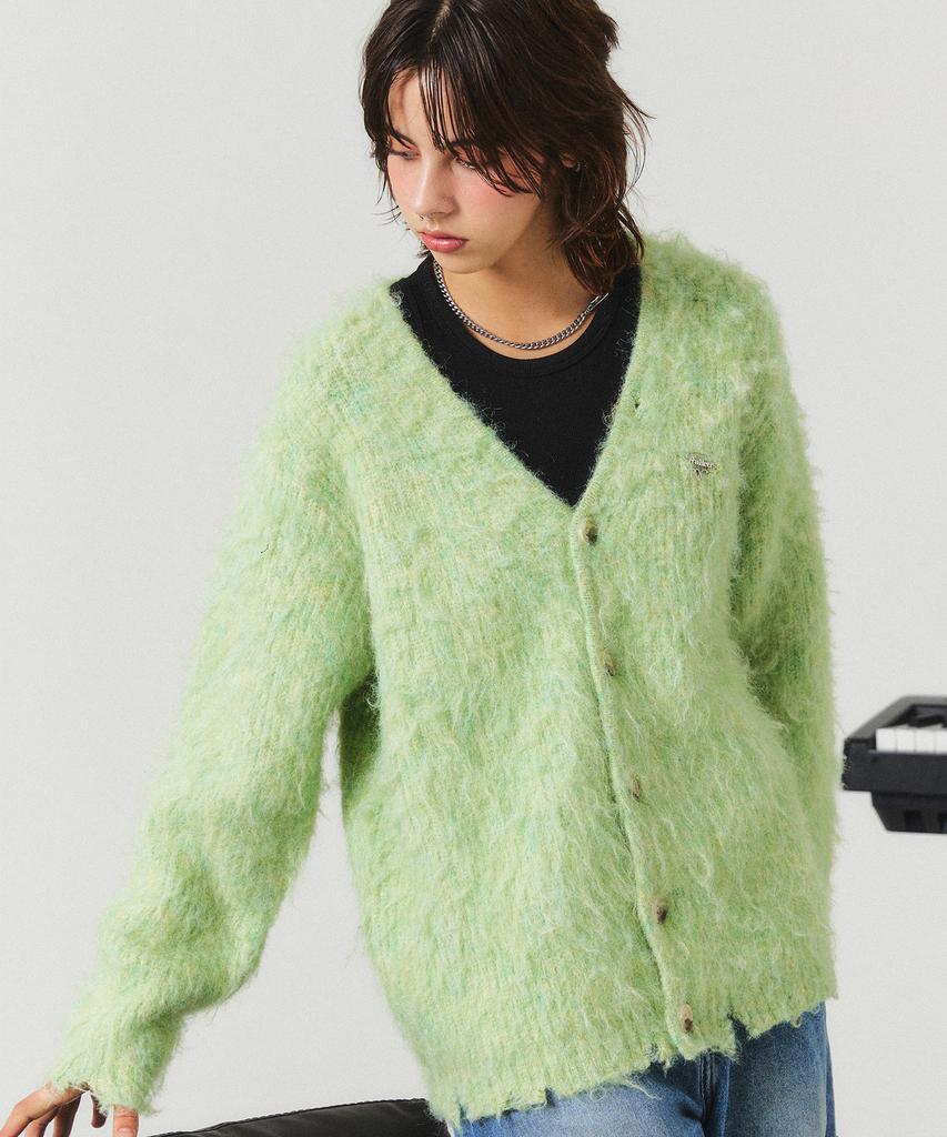 Fallett Mohair Knit Cardigan Mint