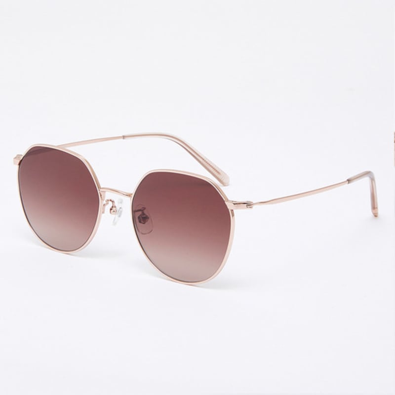 Aloeyewear [Air Titanium] AL2501 2424G Air Titanium Panto Rose Gold Sunglasses