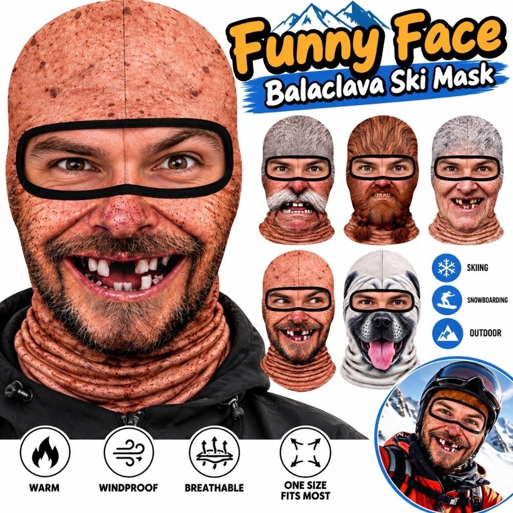 Balaklava z drukiem twarzy starego człowieka Maska na twarz Śmieszna maska narciarska Outdoor/Kolarstwo/Żarty/Impreza