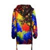 Fashion Womens Tie Dyeing Print Coat Outwear Sweatshirt Hooded Jacket Overcoat