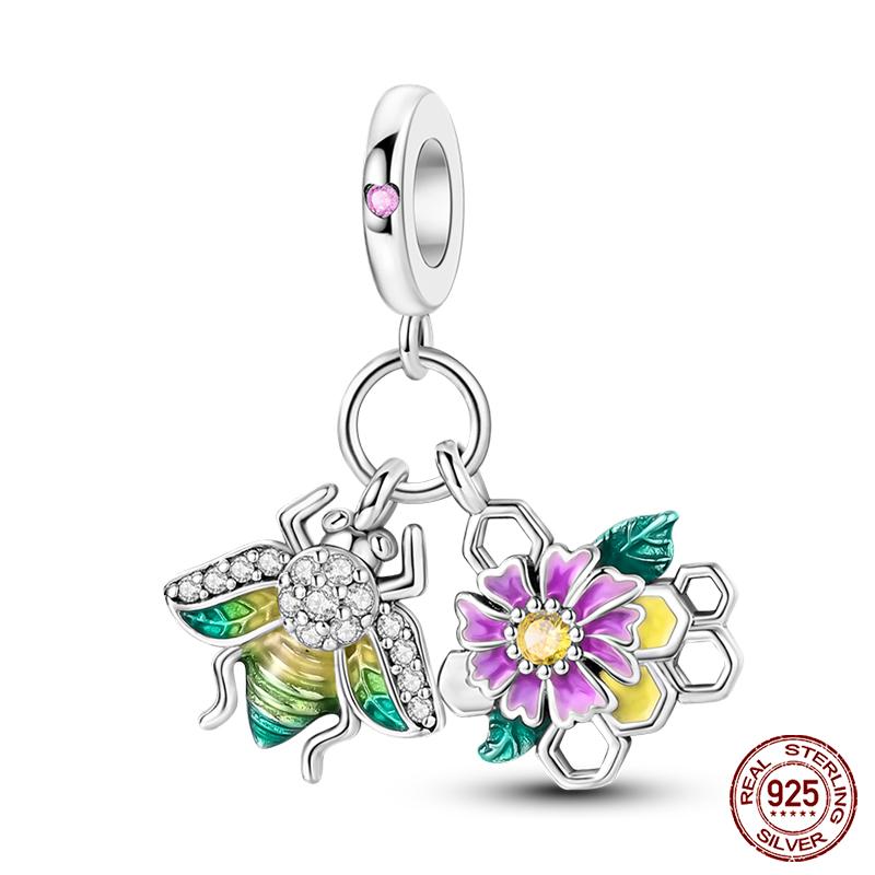 Copper Tree Of Life Four-Leaf Clover Green Series Charms Beads Fit Qikaola Original Bracelet Diy Jewelry Making