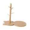 Key Holder Tray Wood Jewelry Catchall Valet with Hooks Storage Dish for Cabinet Countertop