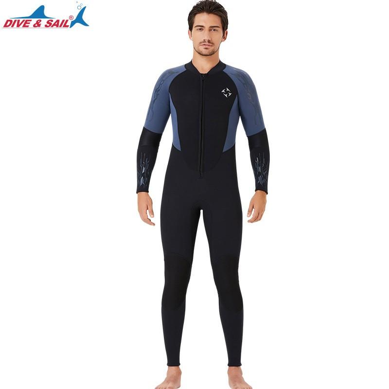 

3mm Diving Suit Men s One-piece Warm Surfing Women s Long-sleeved Cold-proof Snorkeling Swimming Pants XL