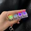 1Pc Light Up Keyboard Keychain Stress Relief Clickable Led Button Toy For People With Anxiety Office Desk Accessory