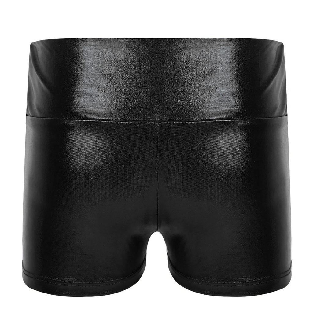 Girls Metallic Shiny High Waist Dance Shorts Bottoms Activewear Sports