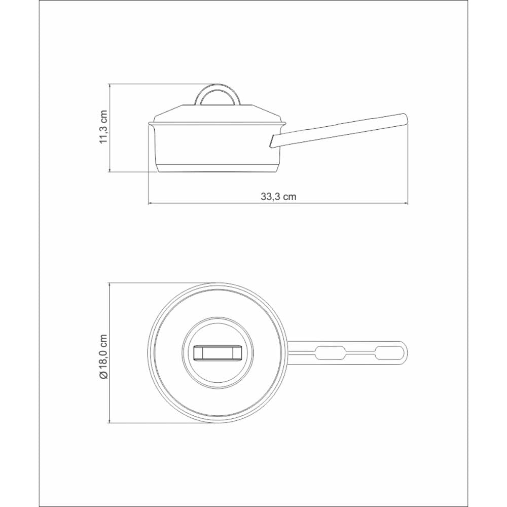 Tramontina Solar Stainless Induction Perfect Gift for Respect for the Aged Day or Made In Product Number TRAMONTINA Saucepan, 16cm, 18-10 Steel,