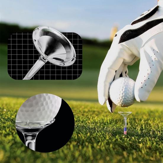 10Pcs Unbreakable Acrylic Golf Tees American Flag Design High Strength Big Cup 8