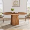 Tribesigns Oval Dining Table for 6 People, 55.11 Inch Farmhouse Wooden Dining Table, Rustic Kitchen Table with Wooden Table
