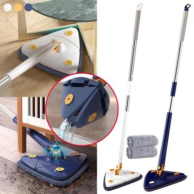 Automatický ždímací mop Rotační trojúhelník o 360 stupních Úklid pro domácnost Silný sací mop Teleskopický tyčový mop Nářadí na čištění podlahových stěn