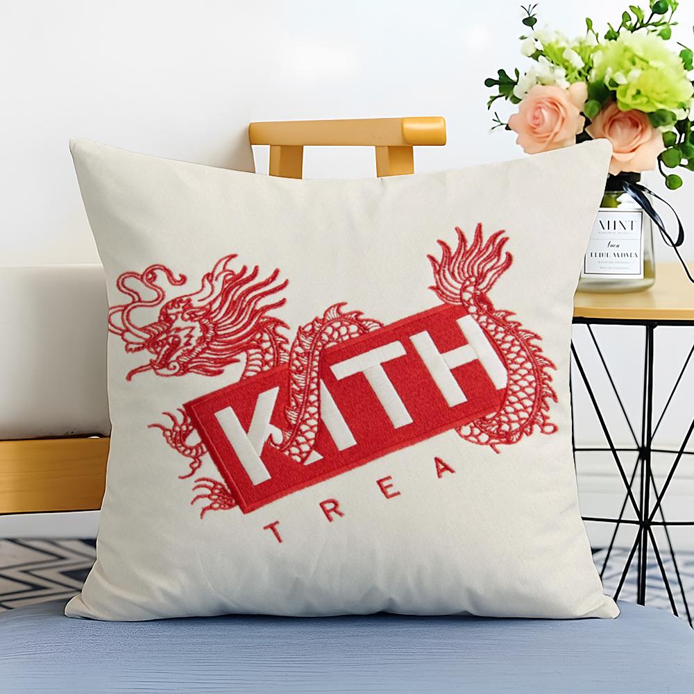 Classic Logo KKITH Cushion Cover Washable Linen Pillowcase Soft for Sofa Bed Cozy Home Room Decor 30x30cm