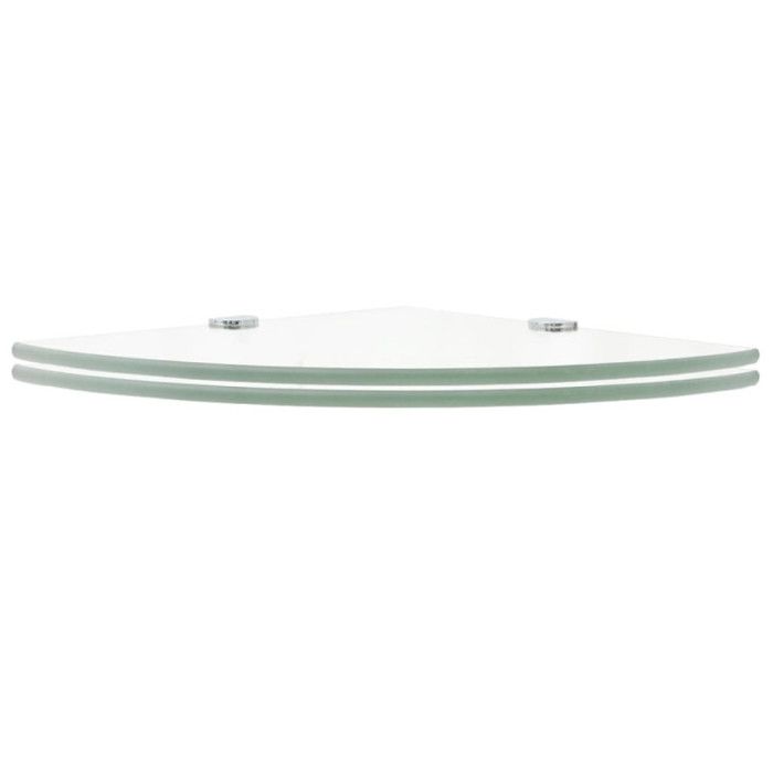 VidaXL Corner Shelves 2 Pcs and Supports Transparent Glass 25x25 Cm