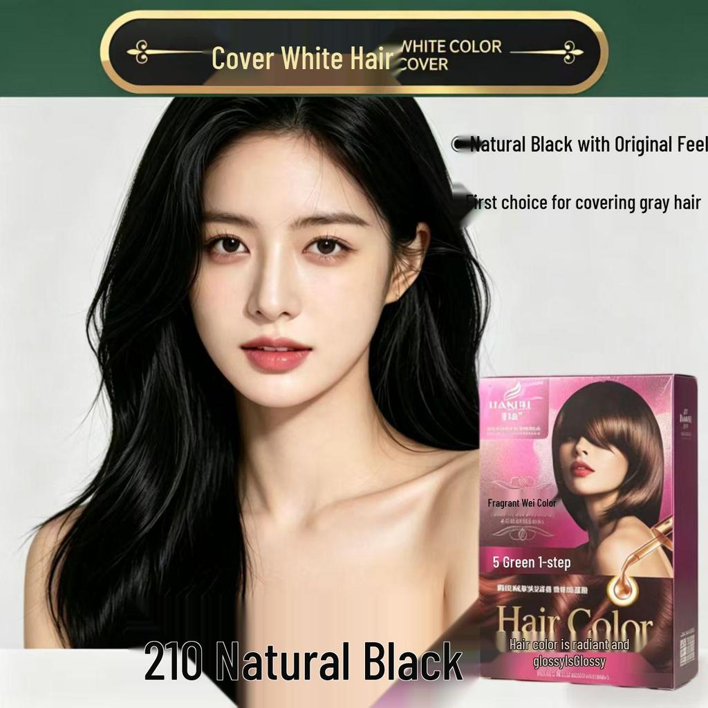 Han Fei Peptide Hydrating Ammonia-Free Dye - Vibrant Color, Long-Lasting Fragrance, Plant-Based Gray Coverage, Soft Finish, Black Tea, 120ml.
