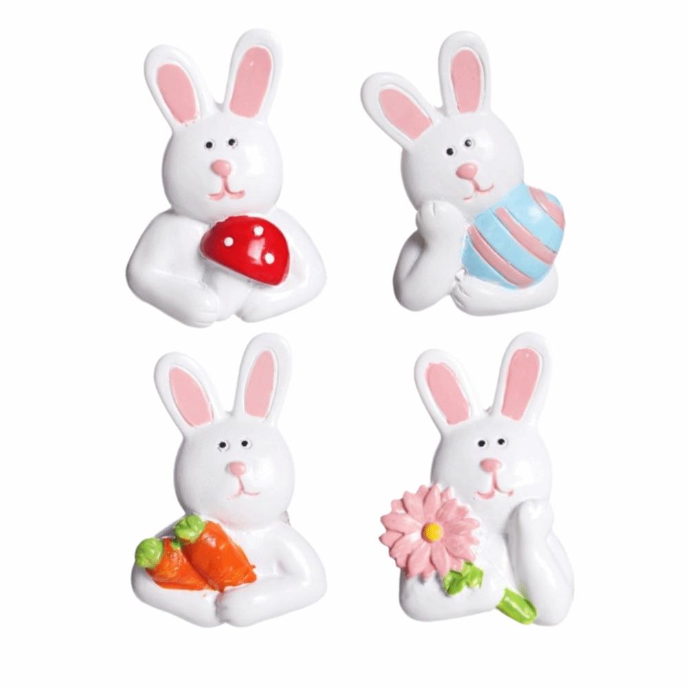 4Pcs 3D Easter Bunny Stickers Self-adhesive Cartoon Rabbit Stickers Decorations  Home Decoration