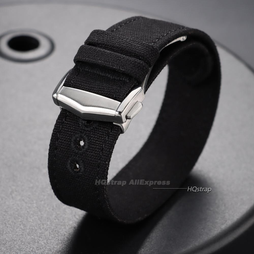 Nylon Canvas Watch Strap 20mm 22mm for Omega for Seiko Universal Bracelet Folding Buckle Sport Smartwatch Wrist Band Accessories