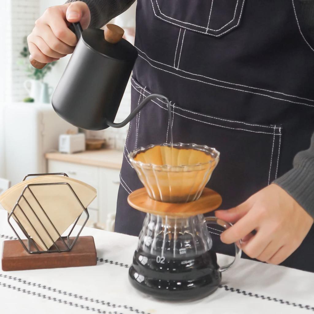 SOTECH Coffee Dripper Set Glass Coffee Pot with Shared Coffee Pot and Coffee Filter Bag Coffee Gift Set for Camping Filter - - (Includes Paper)