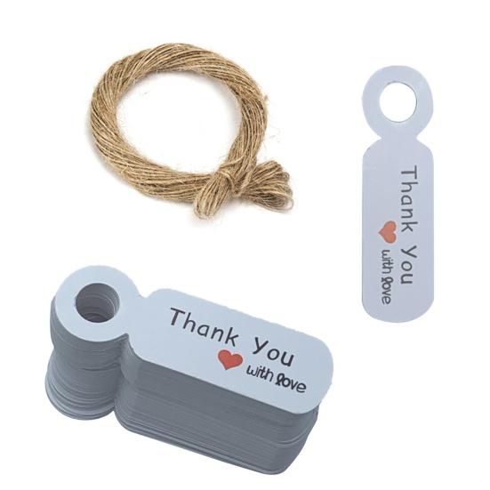 100Pcs Mini Cards Beautiful with Rope Handmade Decorative Pre-punched Hole DIY Lightweight Thank You Gift Cards Festival Supply