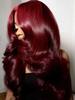 Perucas de Cabelo Humano Onduladas Cor Borgonha de 30 Polegadas Peruca com Frontal de Renda HD 13x4 Colorida 99j Perucas de Cabelo Humano com Renda Frontal Onduladas