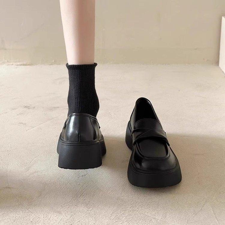 New platform muffin shoes Japanese jk British style small leather shoes