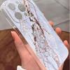 White Marble Anti-Fall Transparent Case for iPhone 14-17 Pro Max Series