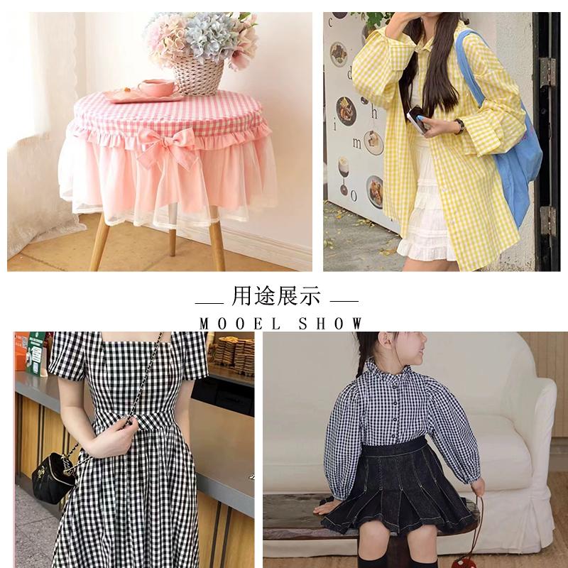 100% Bawełna Mała Krata Tkanina na Metr na Spódnice Ubrania Poszewki na Poduszki Szycie Oddychająca Sukienki Tkanina Różowy Żółty Przyjazna dla Skóry