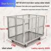 Foldable Steel Mesh Warehouse Platform Cart with Fencing