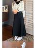 Women's High-Waist Gray Fishtail A-line Skirt – Elegant, Slimming Elastic Waist for Spring/Autumn