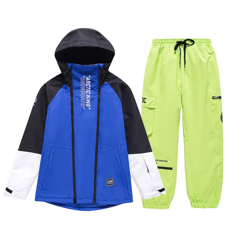 Unisex Winter Ski Suit: Windproof, Water-Repellent Jacket and Pants for Outdoor Snowboarding and Skiing.