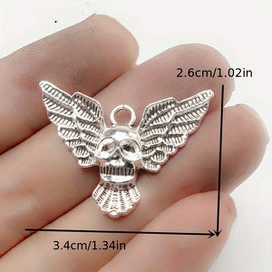 Elf Skull Alloy Pendant: Cross Punk Style Halloween Charm Jewelry Accessory