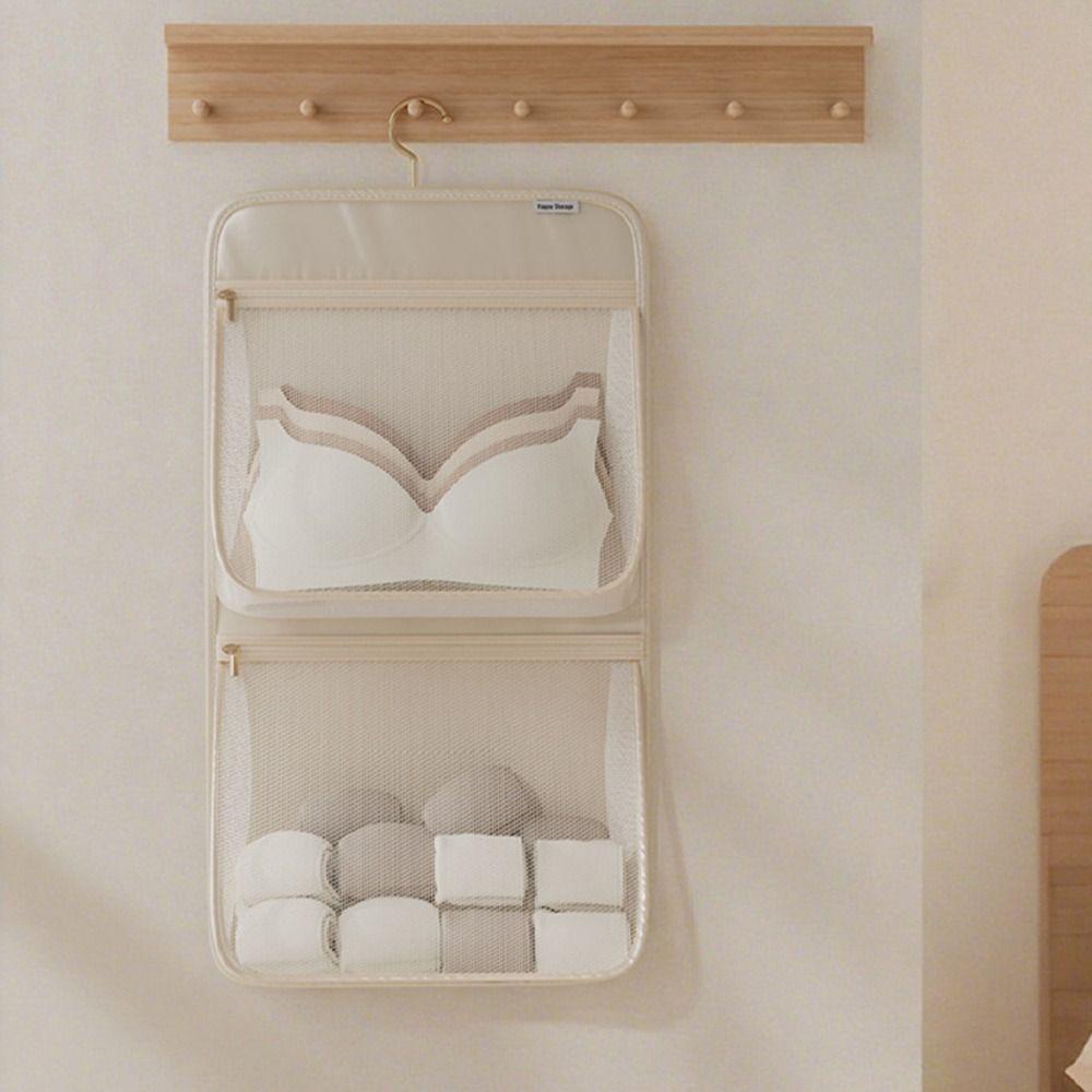 Zippered Hanging Clothes Organizer Large Capacity Closet Socks Dispenser  Home Wardrobe