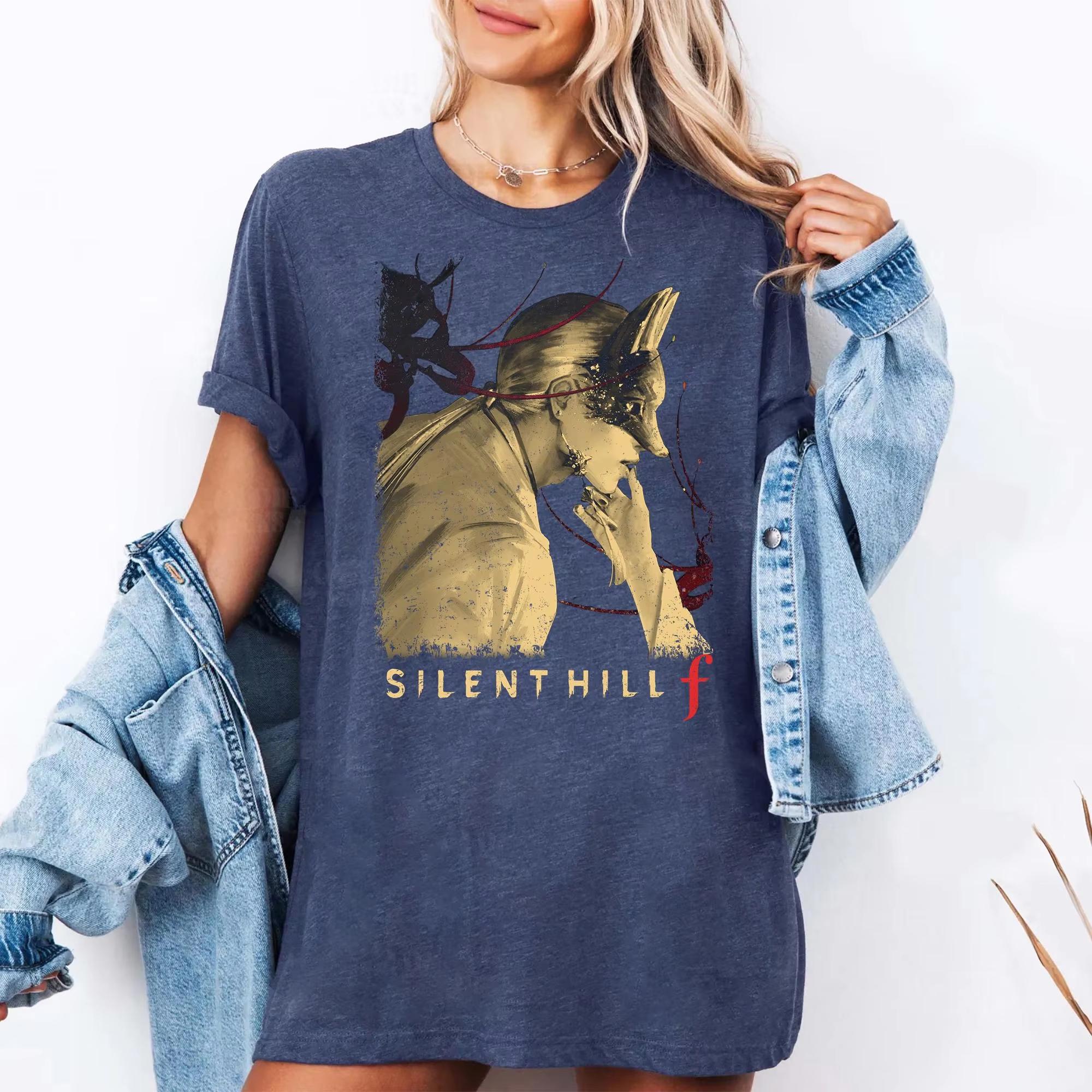 Silent Hill F Маска Лисы Футболка Котойюки Хинако Хоррор Игра Графическая Футболка с Коротким Рукавом Унисекс Женская Всесезонная S
