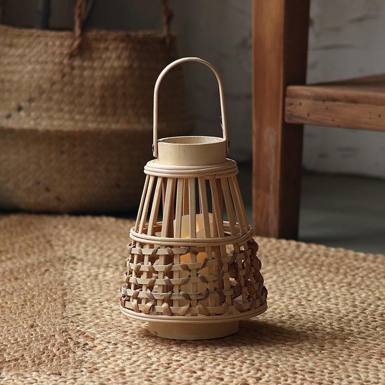 Chinese Bamboo & Rattan Woven Lantern: Handheld & Desktop Lantern for Festival Decor and Atmosphere