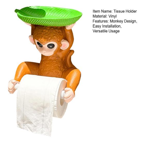 Monkey Design Napkin Holder Two-Way Paper Roll Function Soap Box Easy Installation Tissue Storage Rack Bathroom Accessories