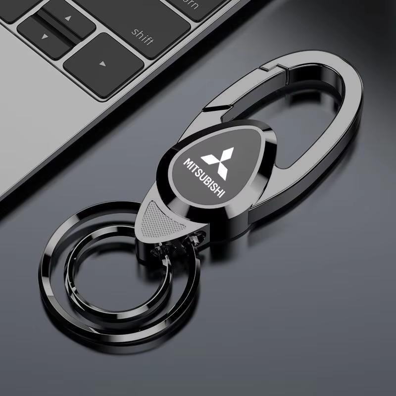 

New Metal Car Emblem Keychain Anti-loss Keyring Interior Accessories For Mitsubishi Ralliart 2010 2022 Lancer Ralli Art 9 10 Asx