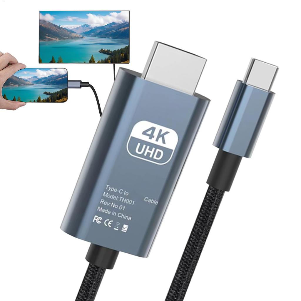 4K 60Hz USB C to Cable Type C Adapter HDTV Converter Cable for TV Converter Smart Phone