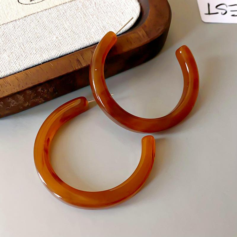 Maillard artificial tiger's eye stone ear buckle retro fashion high-end earrings light luxury temperament earrings