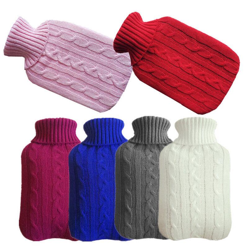 1pcs Hot Water Bag Cover Warm Hand Bag Knitted Cover Soft Removable Washable Practical Protective Cover Winter Accessories