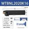 75° Triangle Lathe Tool Holder WTBNR2020K16 2525M16 CNC Large Clamp