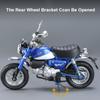 1/12 Honda Monkey Alloy Toy Motorcycle Model Car with Sound Light Rear Wheel Suspension Motorbikes Vehicle Models for Children