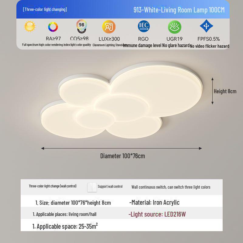 

Потолочный светильник для гостиной в современном кремовом цвете 2023 года: Защита глаз, полный спектр, простой дизайн, пакет для всего дома