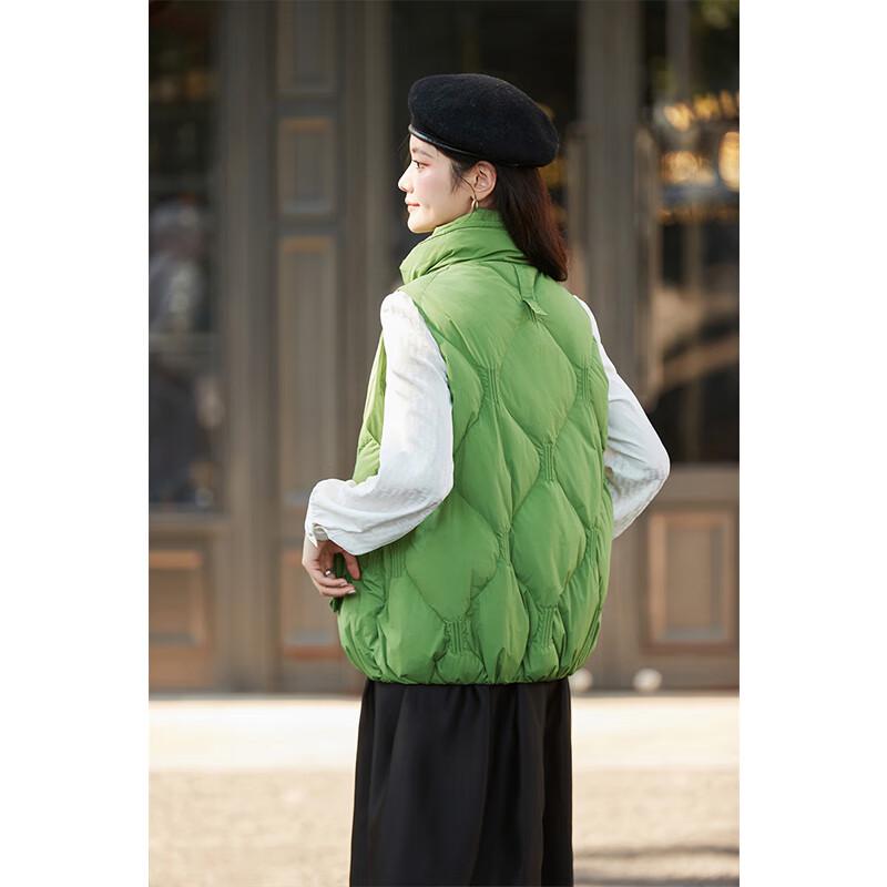 Fengxun Women's Casual Stand Collar Down Vest
