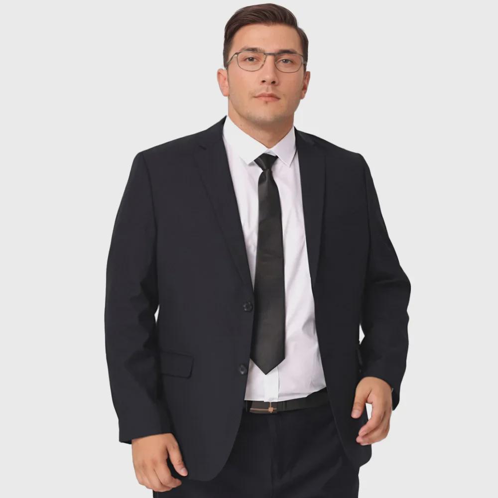 Men's Plus Size Black Suit: Business, Formal, Casual, or Wedding Wear