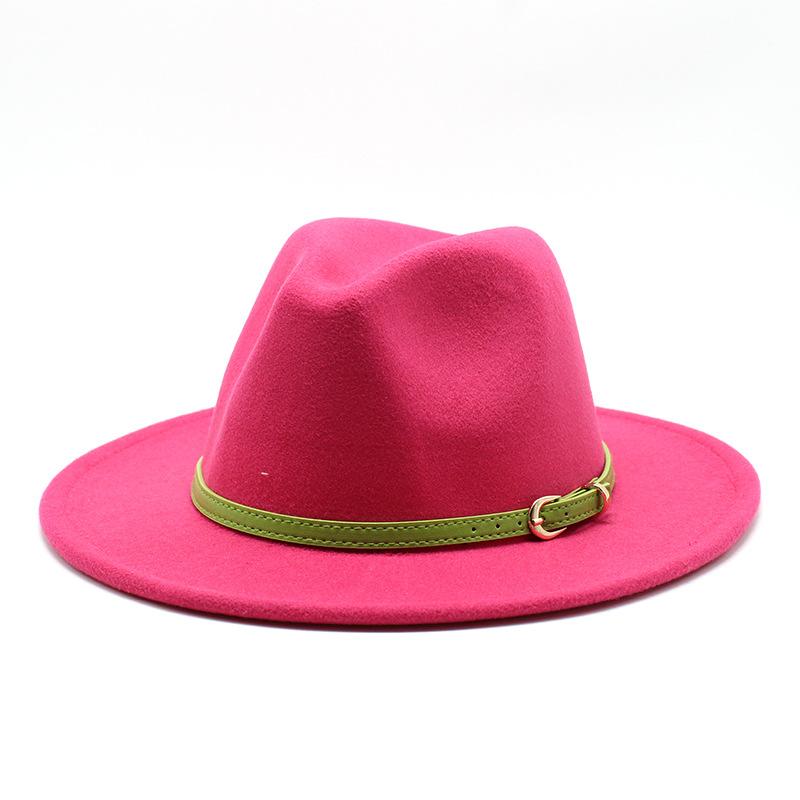 Men'S And Women'S Woolen Top Hats, Gentlemen'S Jazz Hats, Flat-Brimmed Big Eaves