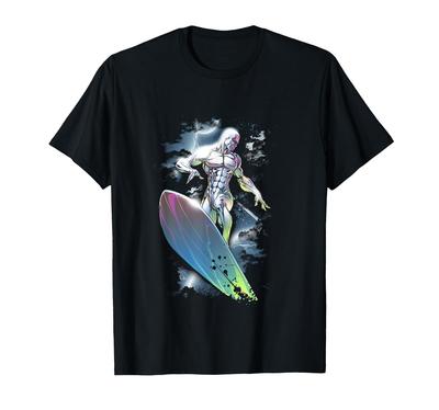 Marvel Comics Retro Classic Silver Surfer Shiny Colors Shot T-Shirt