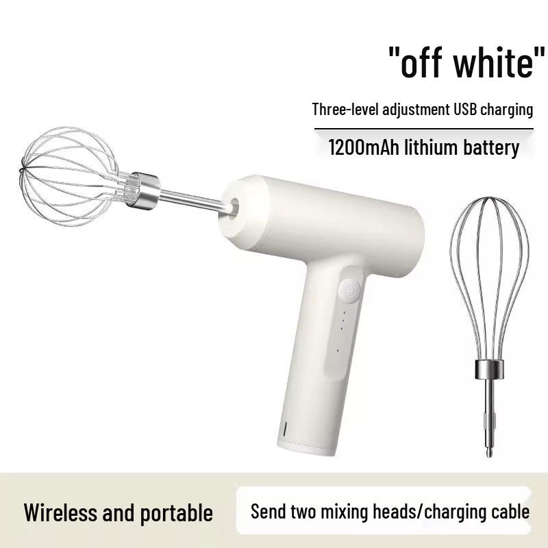 Rechargeable Stainless Steel Handheld Electric Egg Beater for Baking