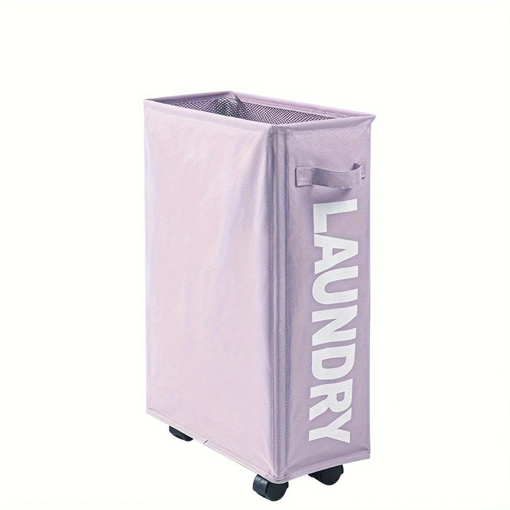 1pc - Large Waterproof Laundry Basket with Pulleys - Foldable, Multi-Purpose Storage for Bathroom, Laundry Room & Dorms