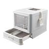 Stainless Steel Cat Litter Box with Drawer Enclosed Pet Potty for Large Cats Easy To Clean Litter Tray Odor Control Kitty Toilet