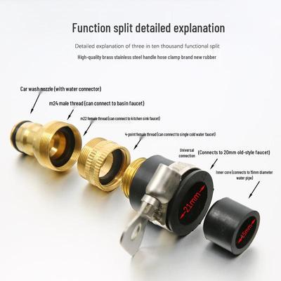 Universal Copper Faucet Adapter & Quick Connector for Hoses
