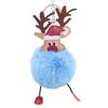 Christmas Deer Keychain Cute Reindeer Pom Pom Keyring Faux Fur Fluffy Plush Ball Charm for Handbag Backpack Purse Accessory