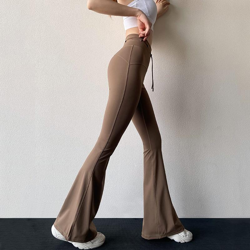 Micro Pantalones de Yoga para Mujer Cintura Alta Ajustados Abdominales Ajustados Ropa Exterior Adelgazantes Altos Naked Lulu Deportes Fitness Pantalones Acampanados