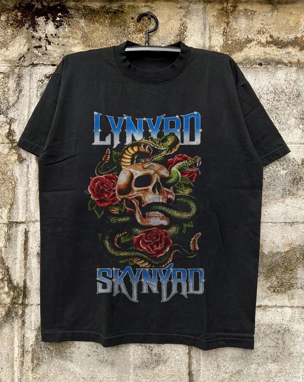 Lynyrd Skynyrd Band T-shirt Unisex Black Cotton T-shirt Size S-5XL XL